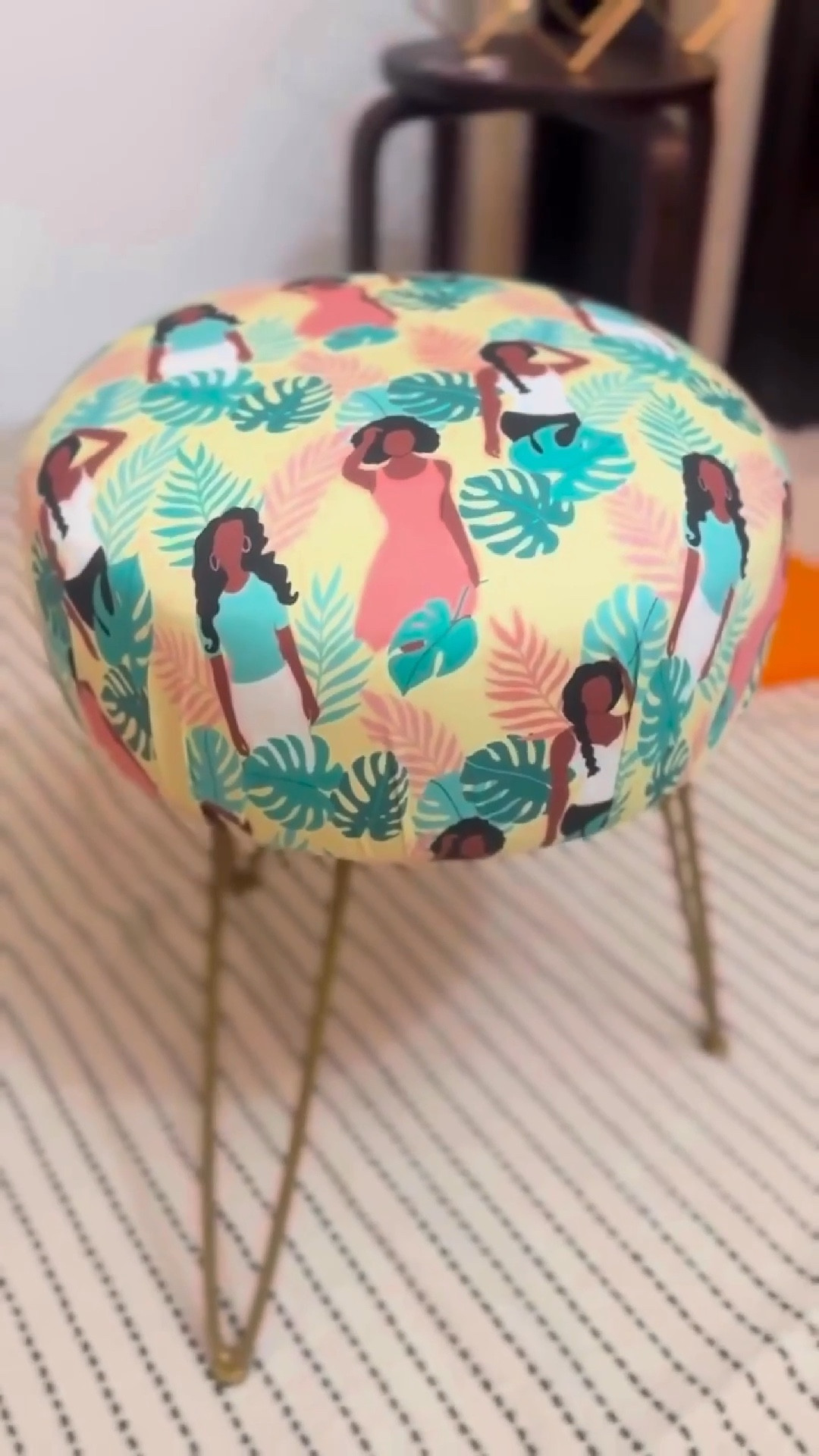 Extra fabric left over after a project or laying around? There are so many uses for it. Covering the stool for her vanity took me literally minutes to make. Not only that, it also adds to the personality of the room  

#LTKHome #LTKStyleTip #LTKFamily