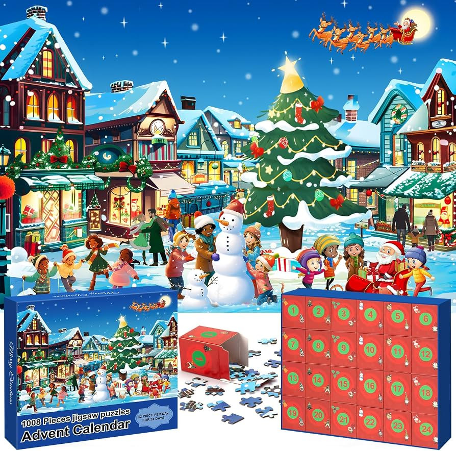 Advent calendar 2024 Christmas Puzzle,1008 Pieces Jigsaw for Adults and Kids advent calendar puzz... | Amazon (US)
