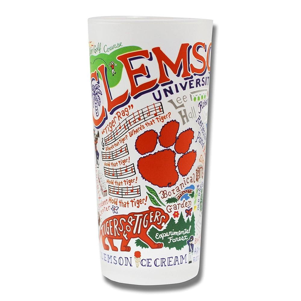 Catstudio Clemson University Collegiate Drinking Glass | College Inspired Artwork Printed on a Fr... | Amazon (US)