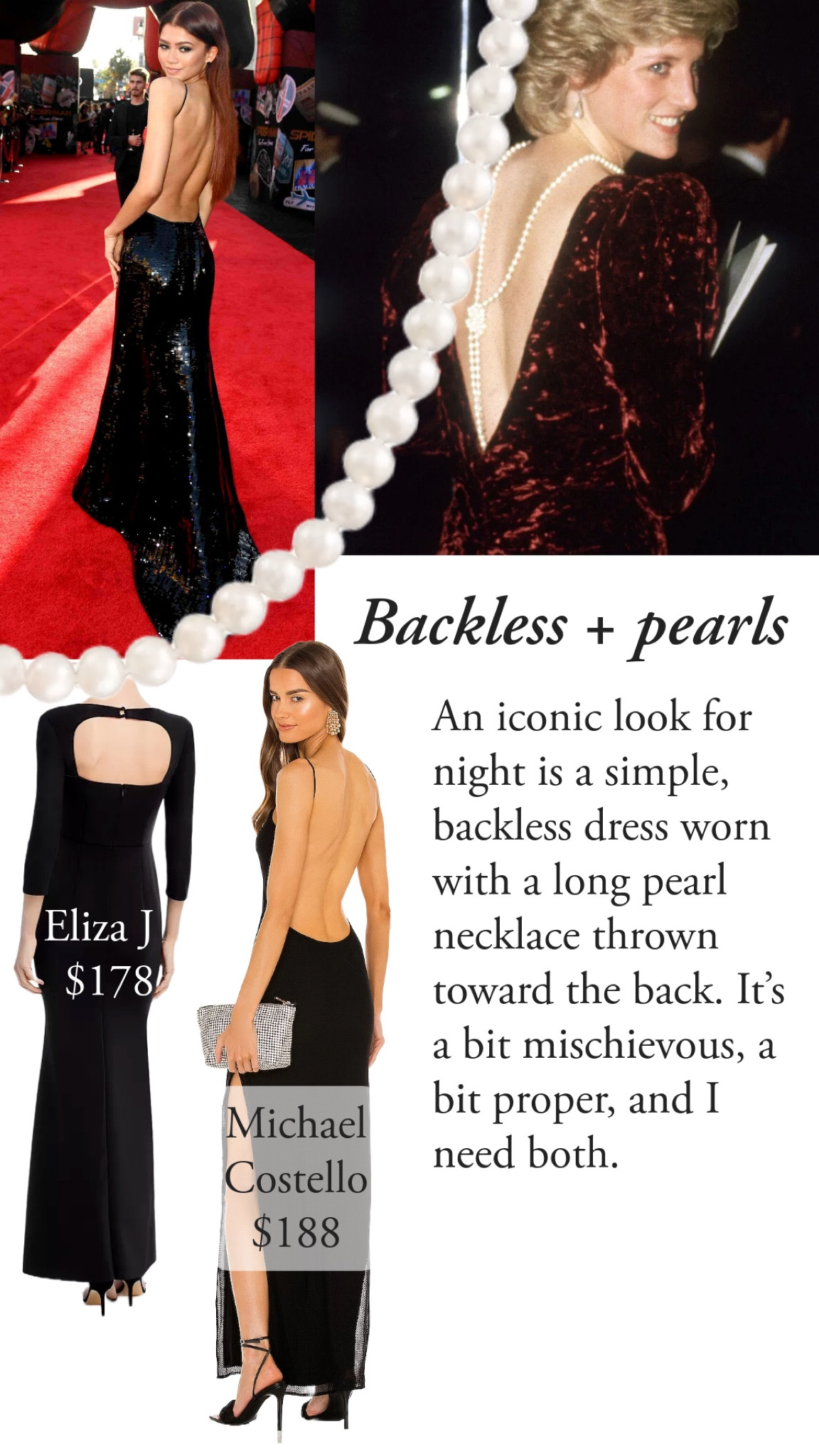 Backless dresses are my favorite old money look for night. They’re elegant but they don’t suffocate with propriety.

To play up the mischief, add a long pearl necklace and throw it toward the back. 

#LTKFind #LTKstyletip #LTKparties