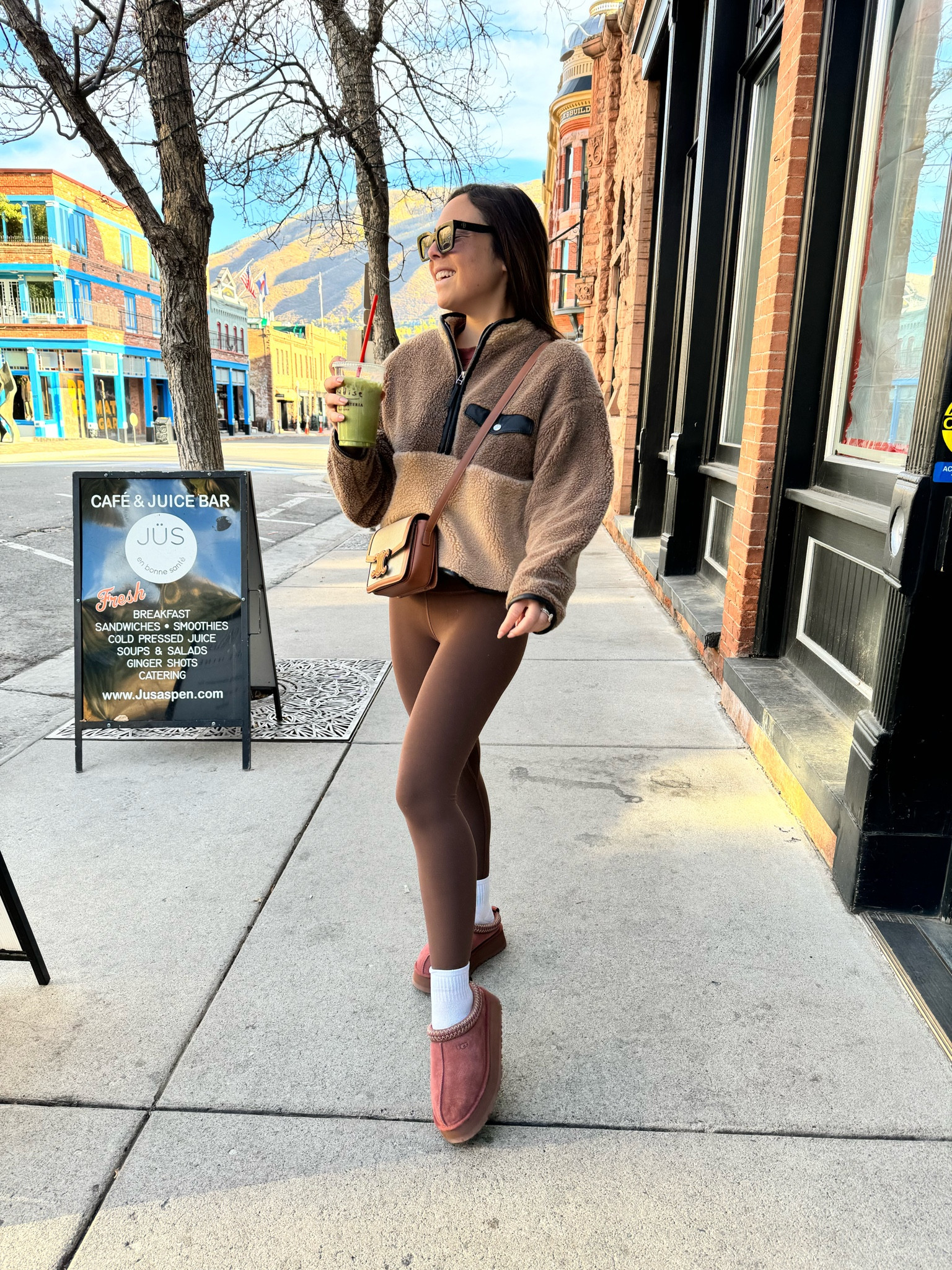 My color this winter is BROWN. I CAN’T BELIEVE ANINE BING DOESN’T MAKE THIS FLEECE ANYMORE OR ANY VERSION OF IT… BUT IT WAS THE BEST! I GOT IT TWO SEASONS AGO. PLUS LULULEMON LEGGINGS THAT I WEAR IN EVERY COLOR, MY NEW UGG tazz of the season!! 

#LTKStyleTip #LTKSeasonal #LTKTravel