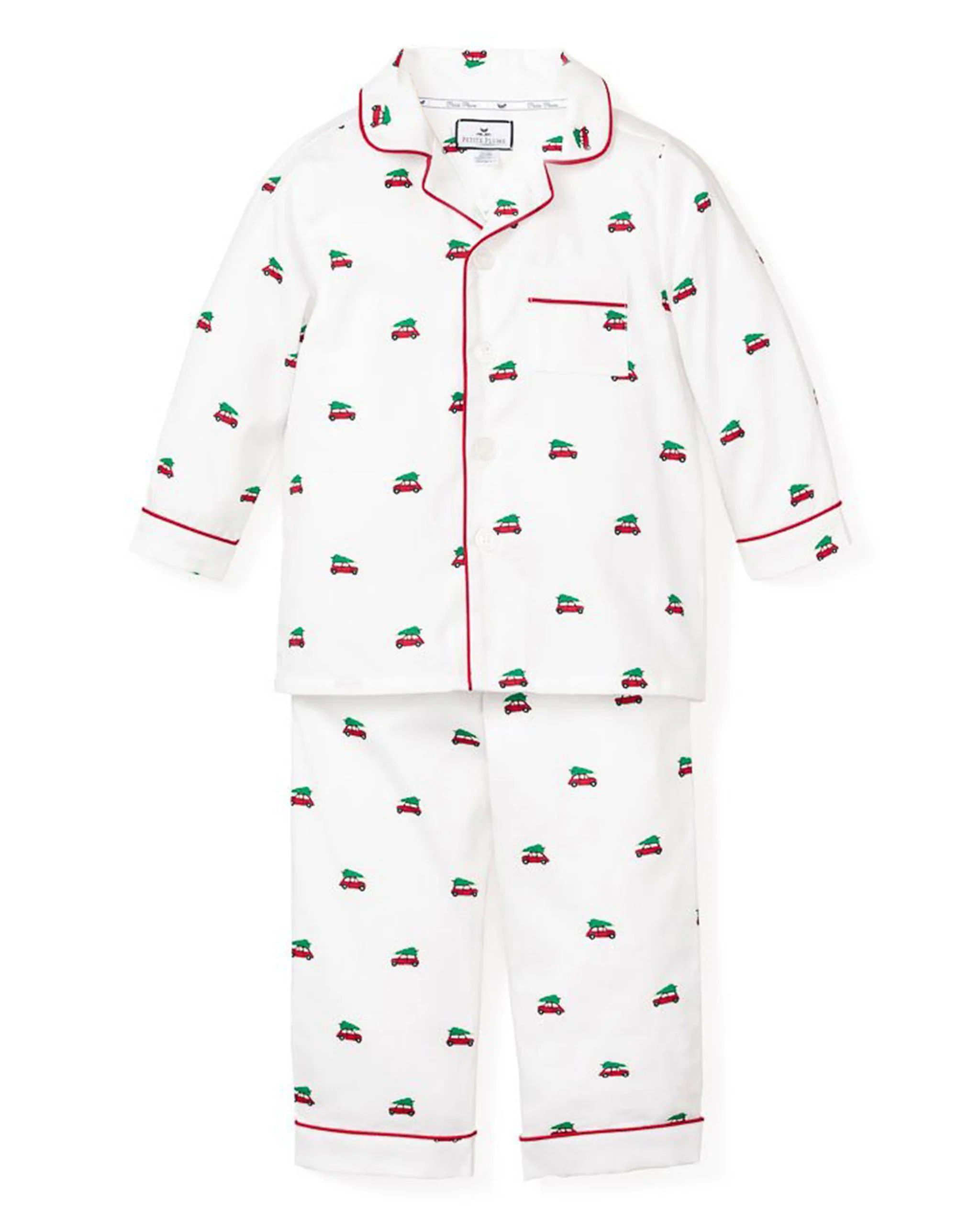 Kid's Twill Pajama Set in Holiday Journey | Petite Plume