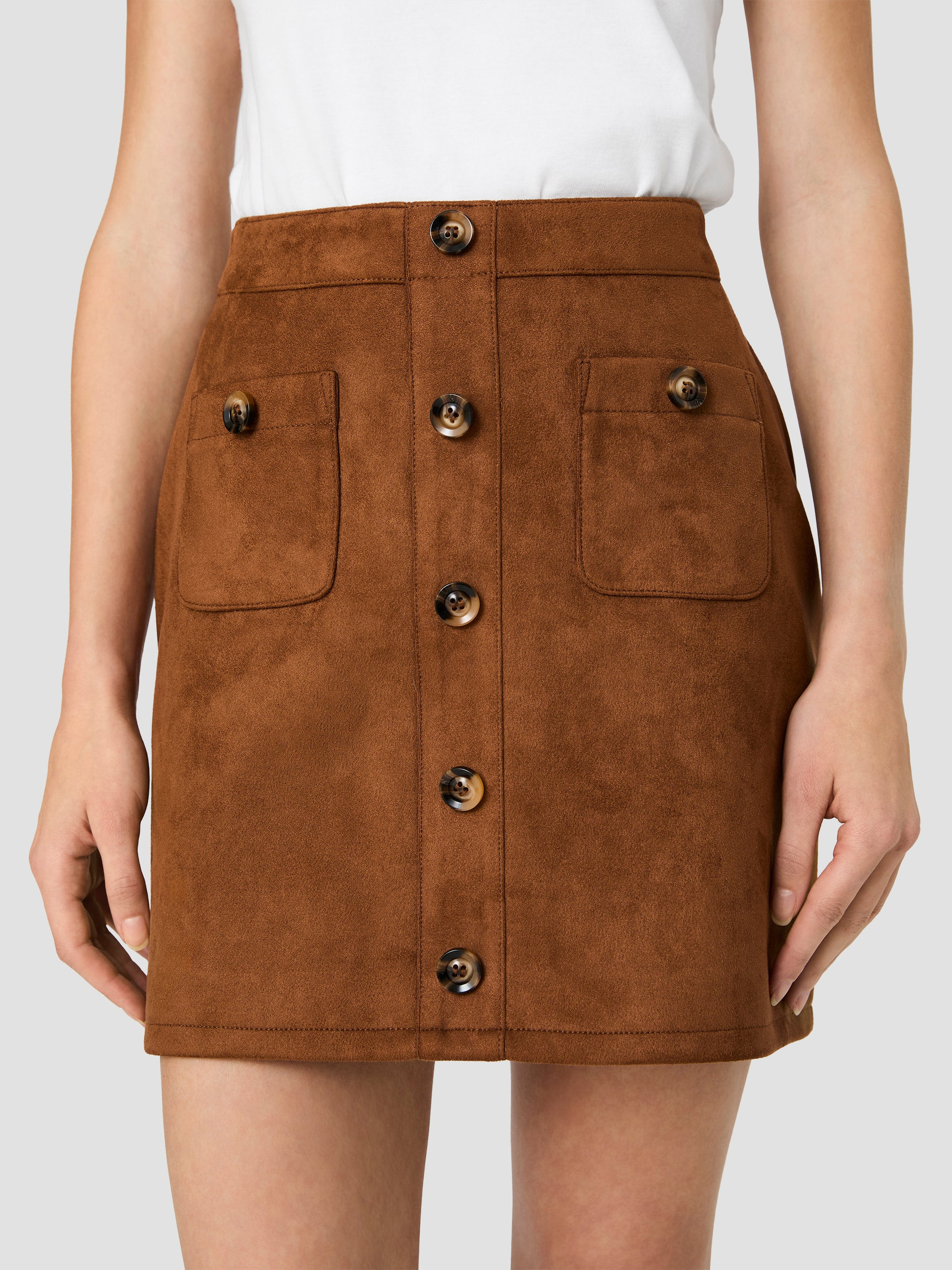 LANEY SUEDE PATCH POCKET MINI SKIRT | French Connection (US)