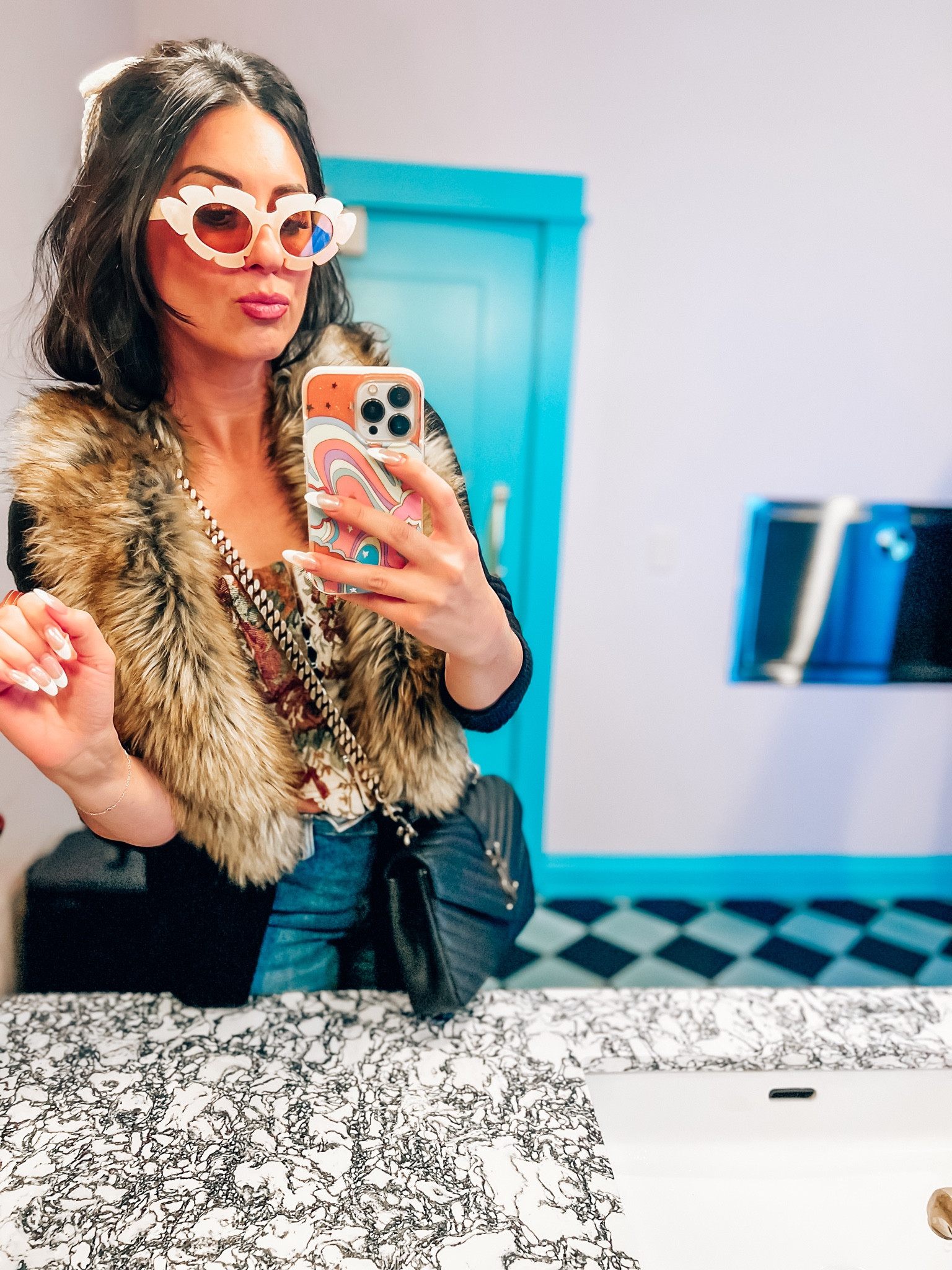 All in in faux fur for family photos and all things Christmas! I paired it with my favorite Amazon sunglasses, luxury YSL bag, corset top and wide leg jeans. This long cardigan would look Amazing with a sweater dress too! 
.
.
.
.
.
#fauxfur #giftsforher #yslbag #corsettop #crossbodypurse #cardigan #falloutfits 

#LTKGiftGuide #LTKHoliday #LTKwedding