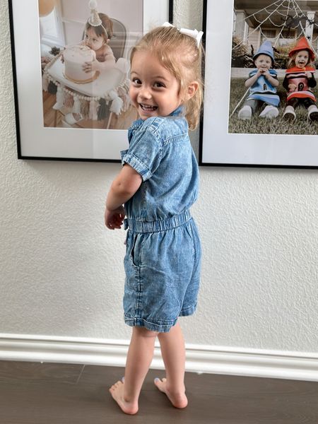 Blakely’s romper is from Walmart! Got it inside the store, true to size. Can’t find online to link but linking similar styles 

(Toddler girl outfit, toddler girl, toddler style, Walmart fashion, Walmart finds, Jean romper, denim romper, summer style, hair bow) 

#LTKfit #LTKkids #LTKstyletip