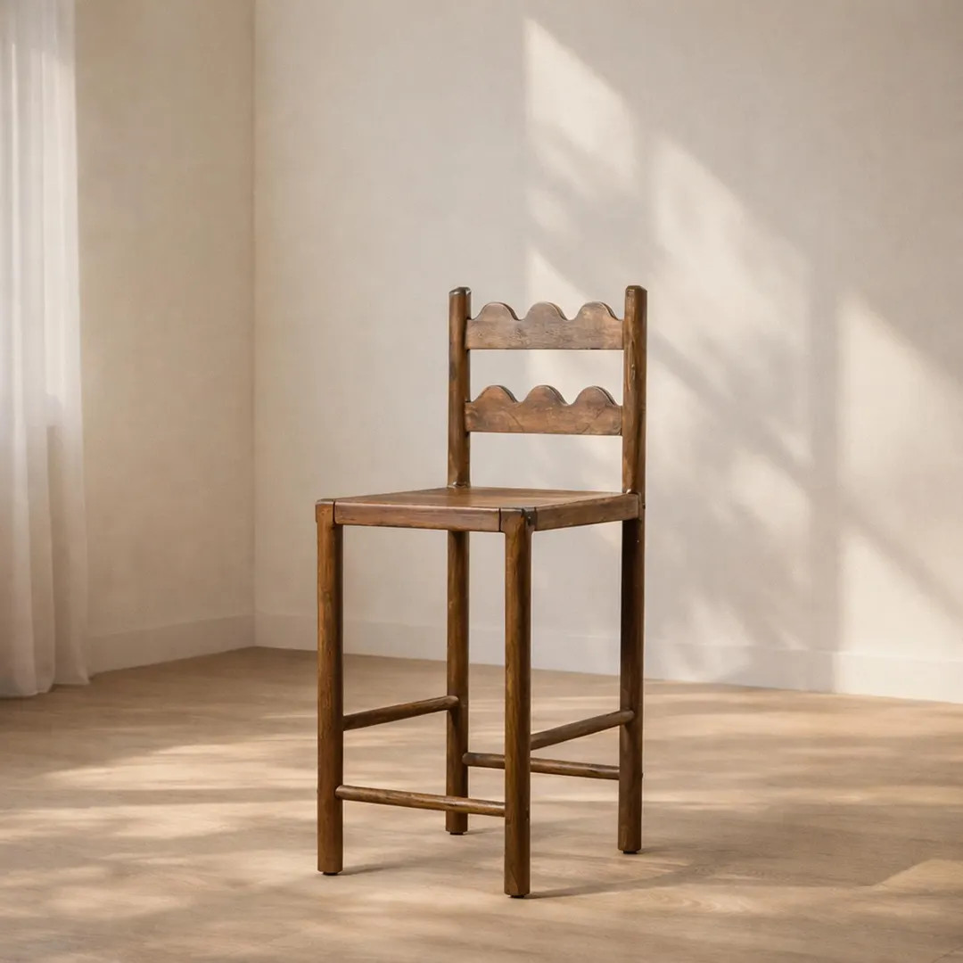 Solid Wood Bar Stool – Rustic Farmhouse Counter Height Kitchen Island Chair DL1011ZZ | Etsy (US)