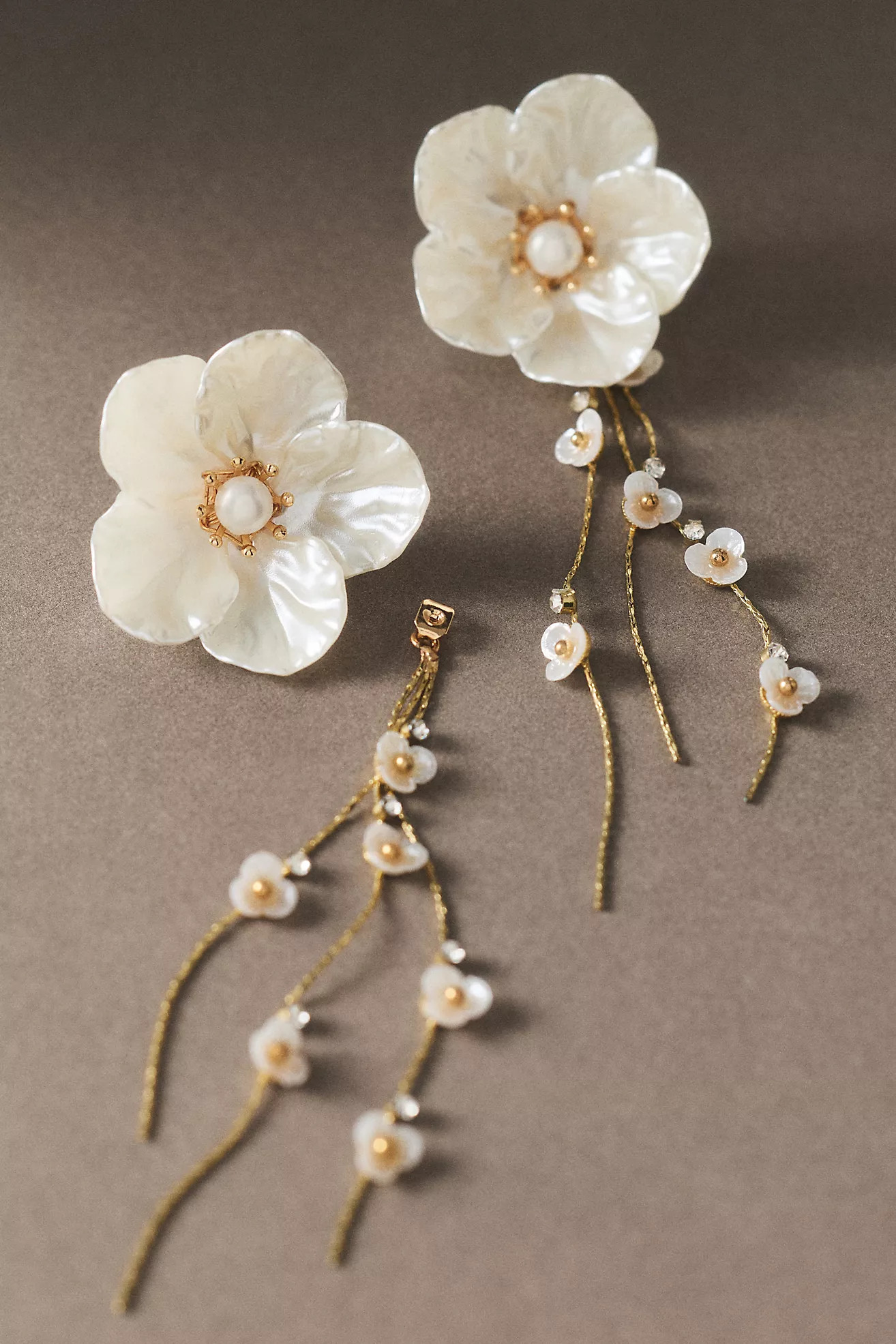 Iridescent Flower Drop Earrings | Anthropologie (US)