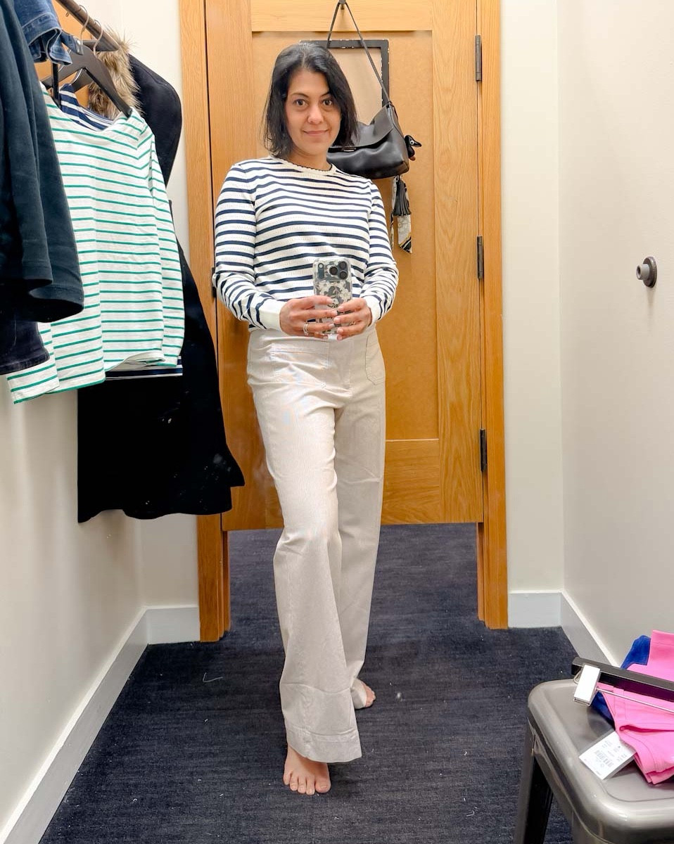 The cutest spring staples at J.Crew Factory! I came home with the navy stripe top 
💙 Nipa 

#springfashion #casualoutfits 

#LTKSeasonal #LTKOver40 #LTKSaleAlert