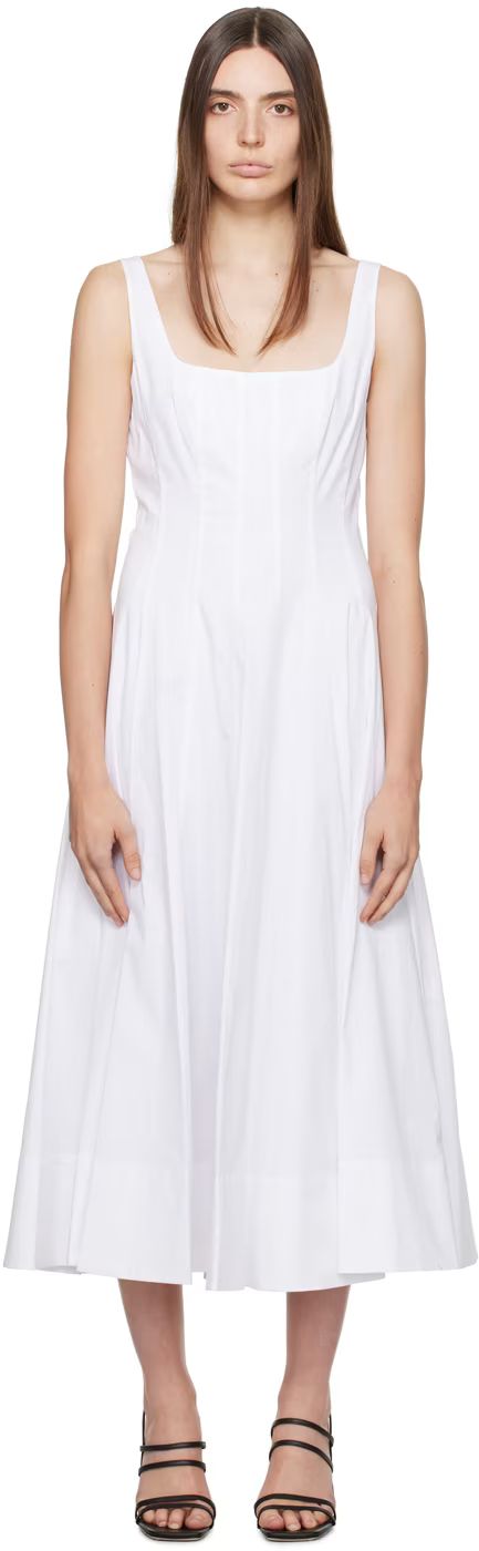 White Wells Midi Dress | SSENSE