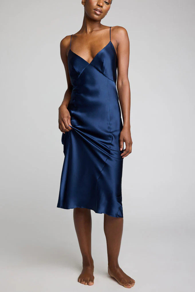 Eclipse Silk Slip in Navy | Negative Underwear
