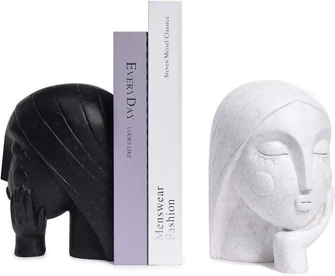 POINTNIO Modern Decorative Book Ends, Heavy Duty Book Ends for Bookshelves and Home Office, Think... | Amazon (US)
