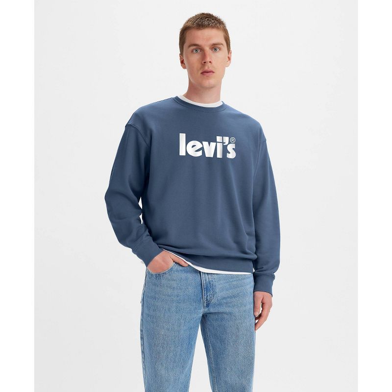 Levi's® Men's Relaxed Fit Pullover Sweatshirt - Dark Teal Blue | Target