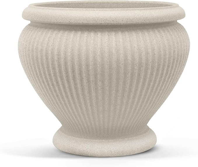ARBORA 18" Cannes Urn Polyresin Indoor and Outdoor Planter with Classic Cream Finish - Durable, W... | Amazon (US)