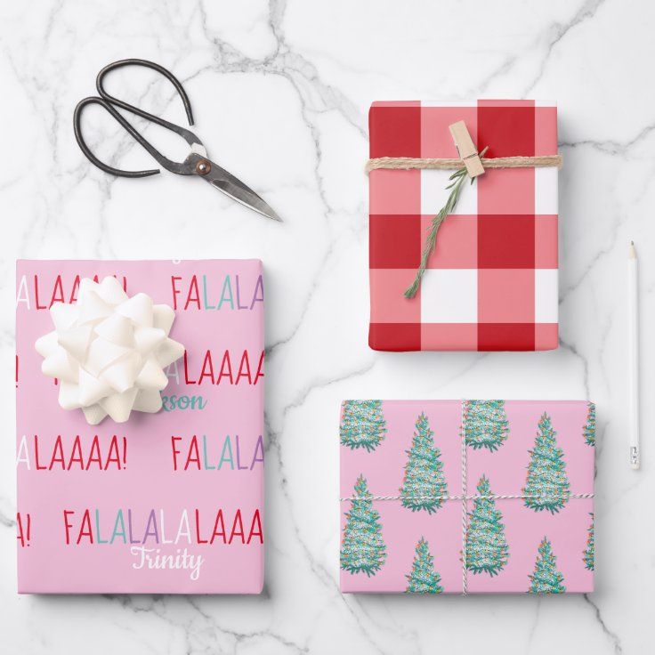 Personalized Christmas Flat Sheet Wrapping Paper | Zazzle | Zazzle