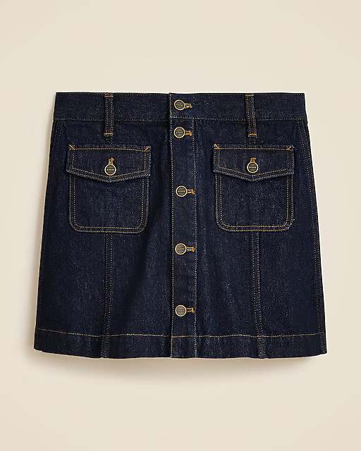 Patch-pocket denim mini skirt in Rinse wash | J. Crew US