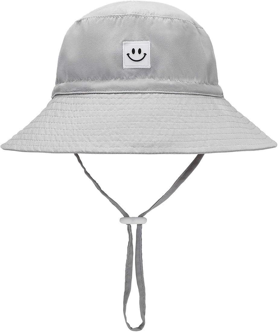 Baby Sun Hat Smile Face Toddler UPF 50+ Sun Protective Bucket hat Nice Beach hat for Baby Girl bo... | Amazon (US)