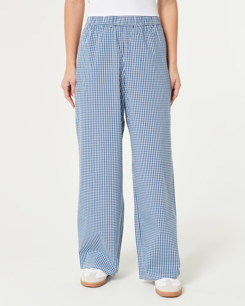 Women's Poplin Wide-Leg Sleep Pants | Women's Bottoms | HollisterCo.com | Hollister (US)