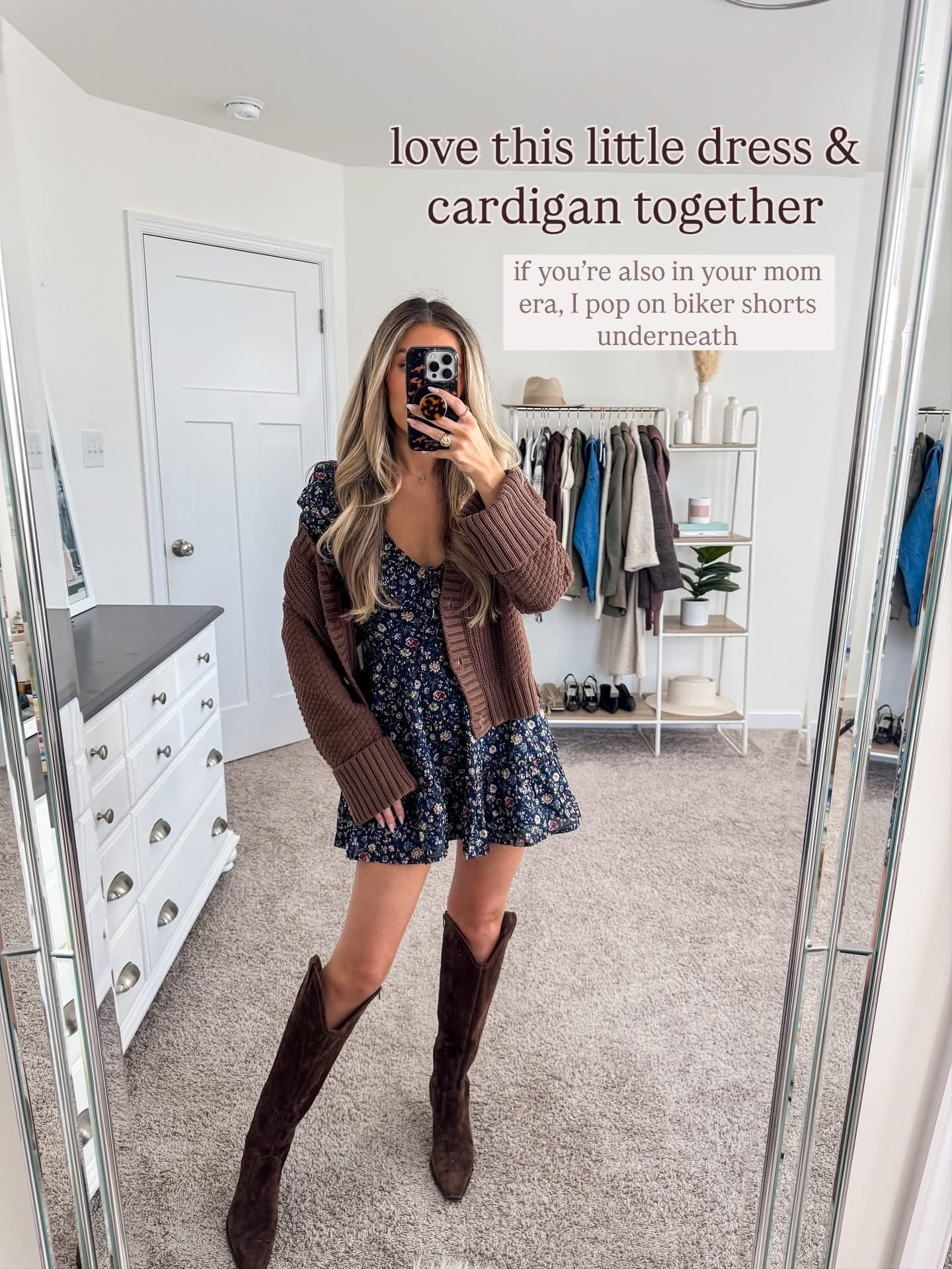 Thanksgiving outfit idea 
+ brown sweater cardigan: xs 
+ navy blue printed mini dress: xxs petite | for my mom era I pop some biker shorts underneath! 
+ chocolate brown boots: true to size | linking exact and similar 


Fall outfit
Fall style
Sweater
Amazon sweater
Amazon fashion 
Amazon outfit 
Amazon Thanksgiving outfit 
Fall boots 

#LTKFindsUnder50 #LTKStyleTip #LTKFindsUnder100
