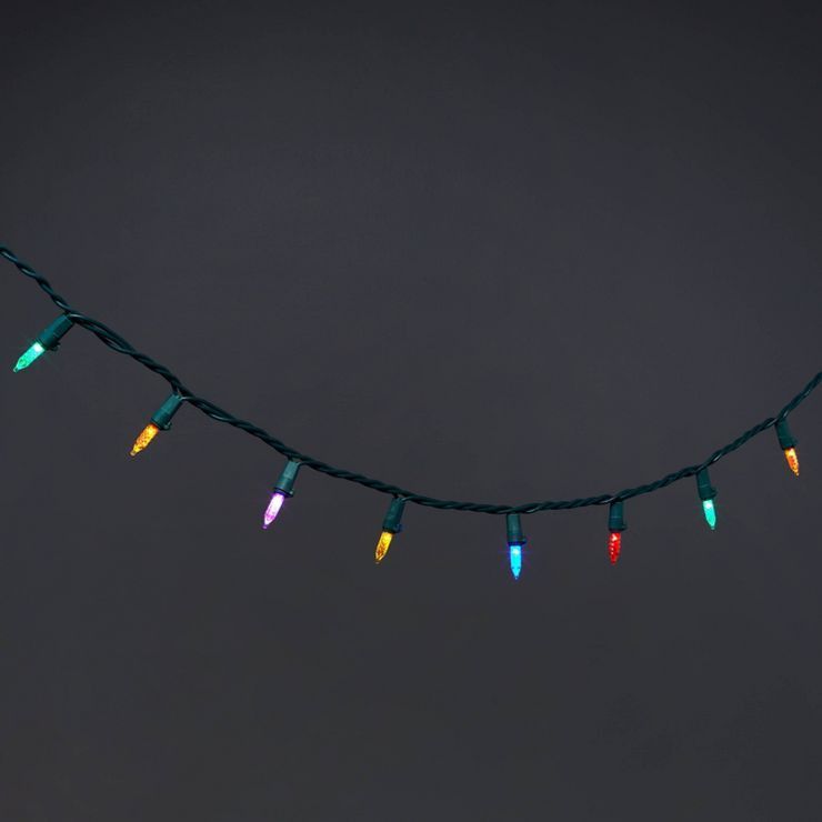 60ct LED Faceted Mini String Light with Green Wire - Wondershop™ | Target