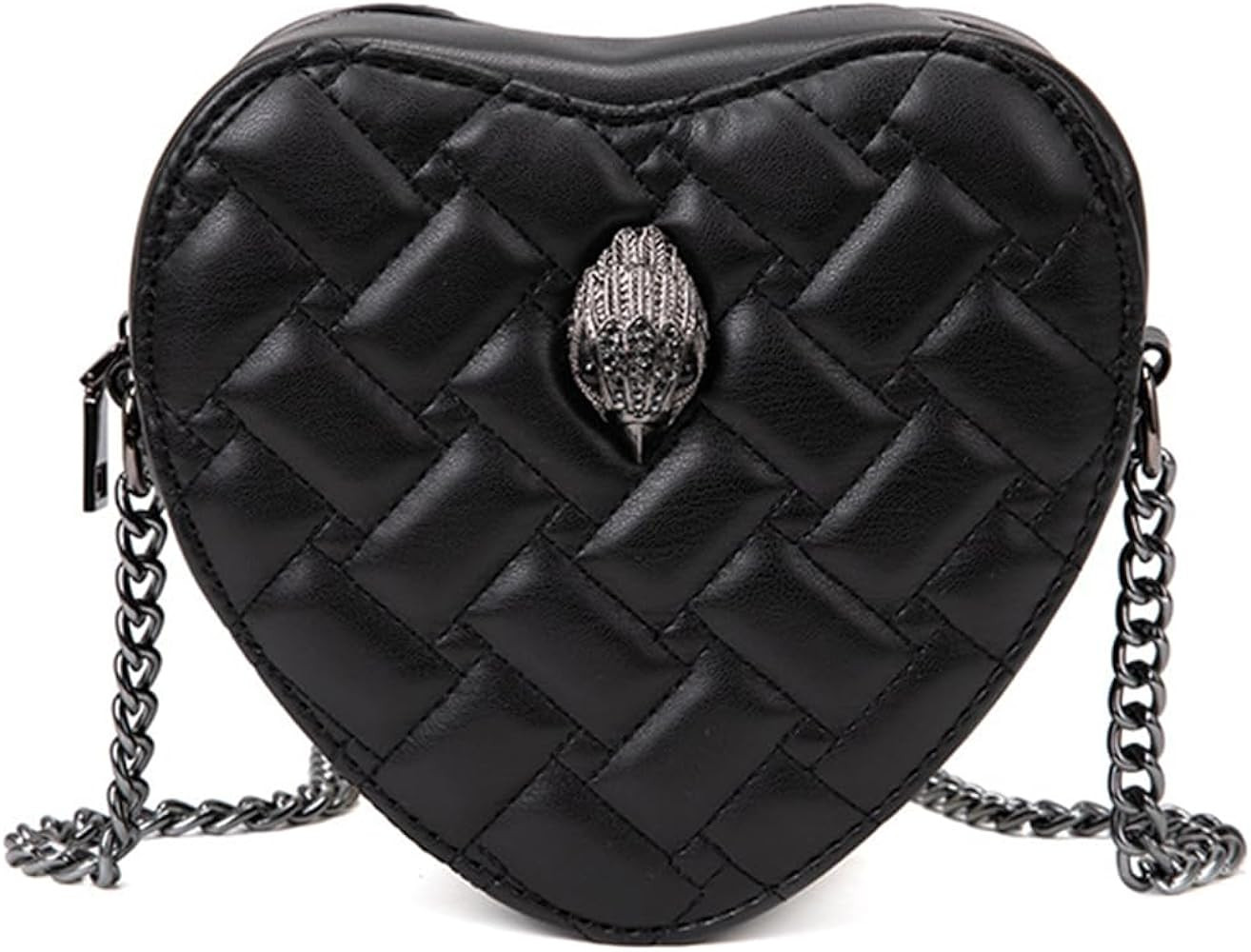 Rejolly Rainbow Stripe Heart Shaped Purse for Women Crossbody Bag Metallic PU Leather Shoulder Ba... | Amazon (US)