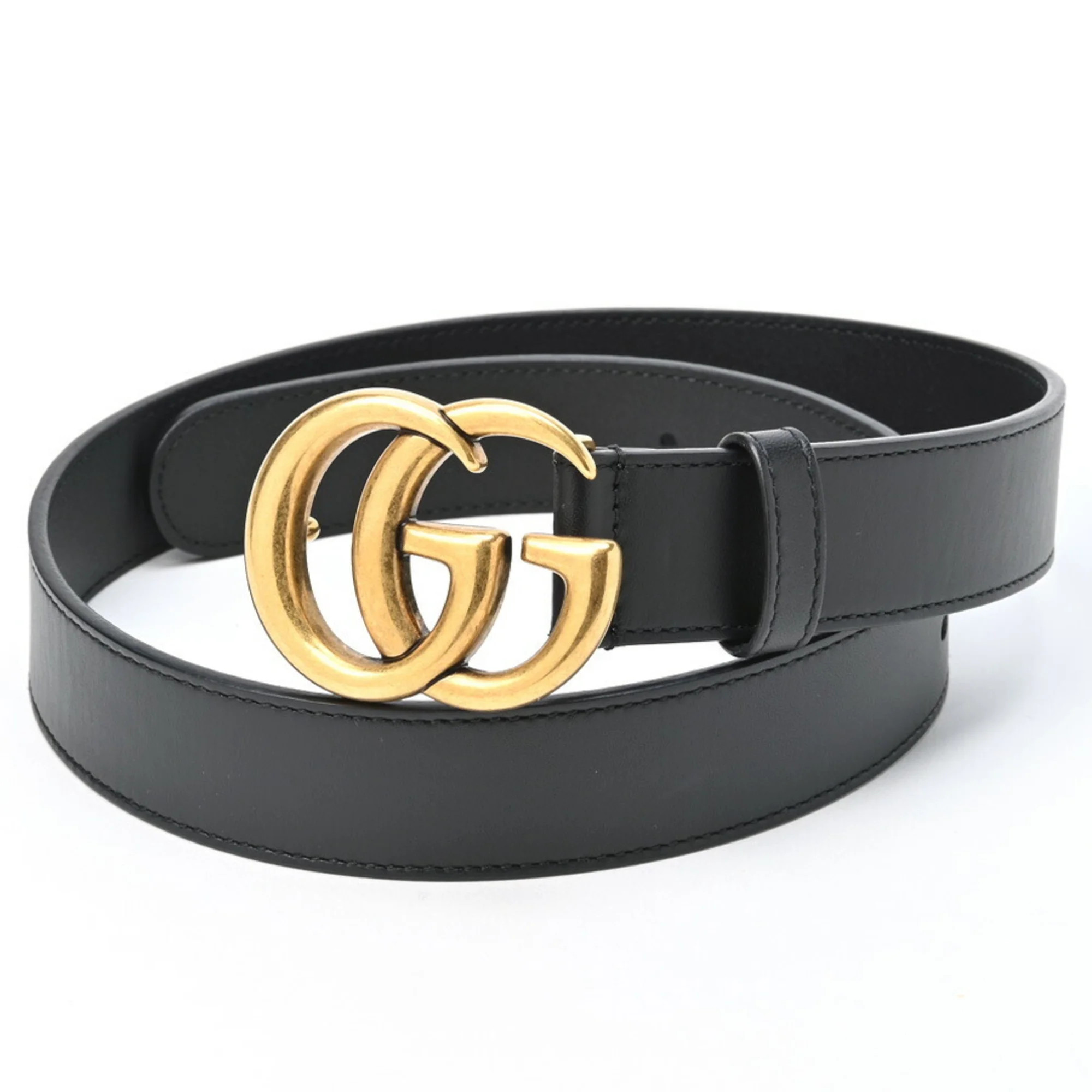 Pre-Owned Gucci Double G Buckle Leather Belt 414516 # 70 (Like New) - Walmart.com | Walmart (US)