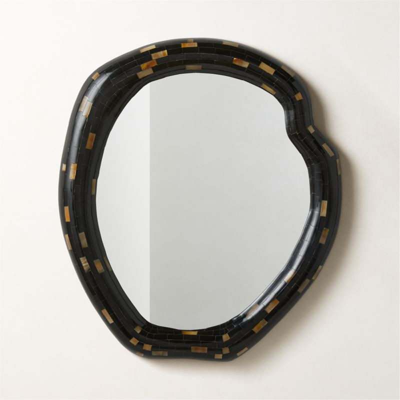 Horn Modern Black Round Wall Mirror 31.75"x36.5" + Reviews | CB2 | CB2