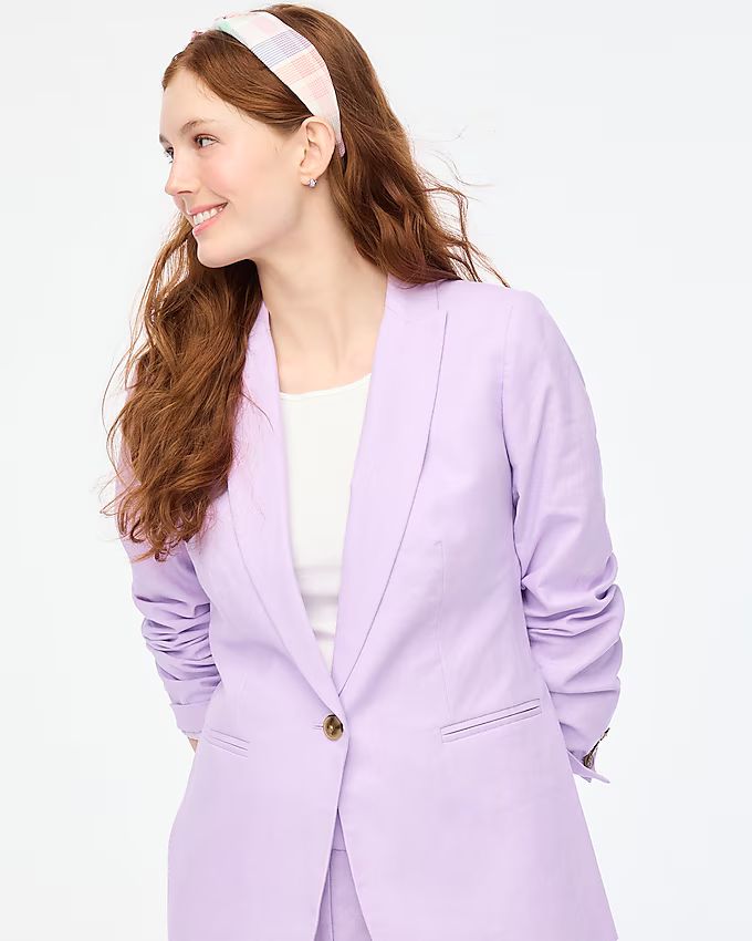 Linen-blend one-button blazer | J.Crew Factory