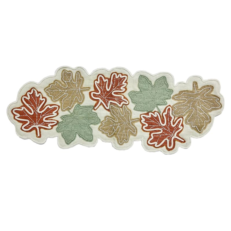 Homespun Harvest Semi Beaded Leaf Runner | At Home