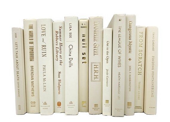 Bundle of Beige Cream Ivory Tan Decorative Books with FOIL Lettering Text - Decorative Book Stack... | Etsy (US)