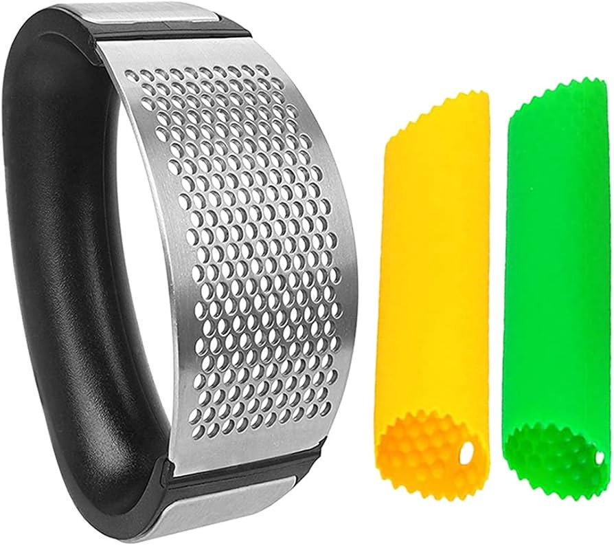 Maxracy Garlic Press Mincer - 304 Stainless Steel Garlic Crusher & 2 Set Silicone Garlic Peeler Easy | Amazon (US)