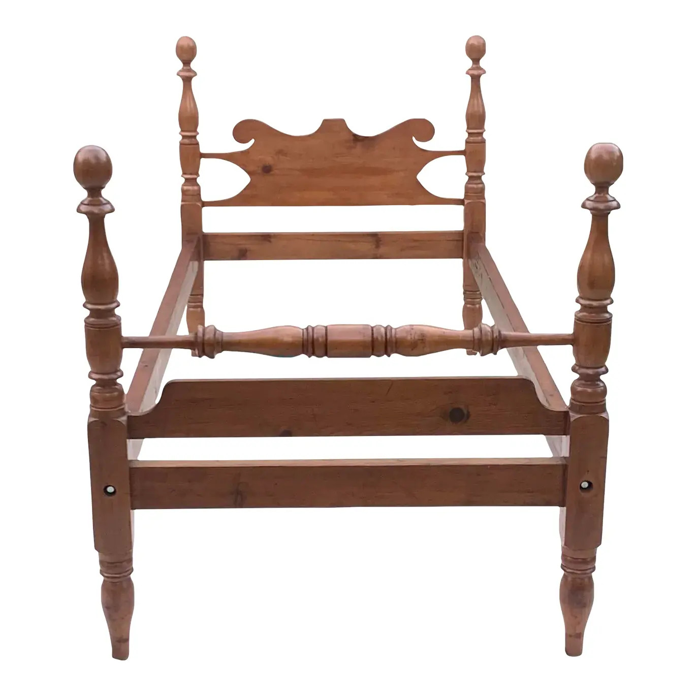 1960s Vintage Cannonball Twin Bed Frame | Chairish