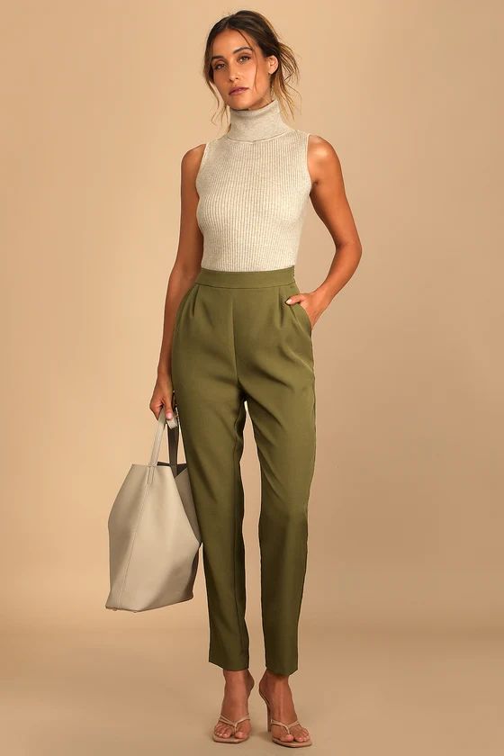 Like Clockwork Olive Green Trouser Pants | Lulus (US)