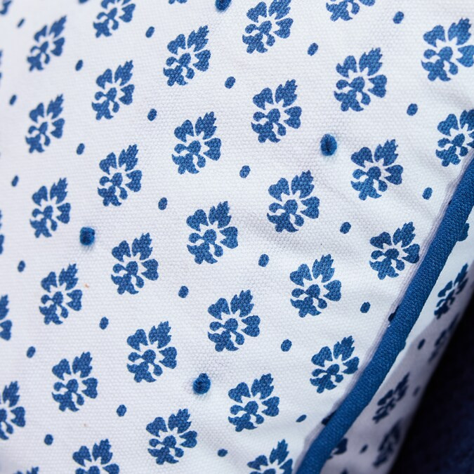 allen + roth Dec pillow 18-in x 18-in Navy 100% Cotton Indoor Decorative Pillow Lowes.com | Lowe's