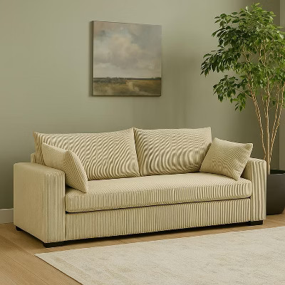 TiramisuBest Corduroy Sofa,Cream, Corduroy Fabric | Target