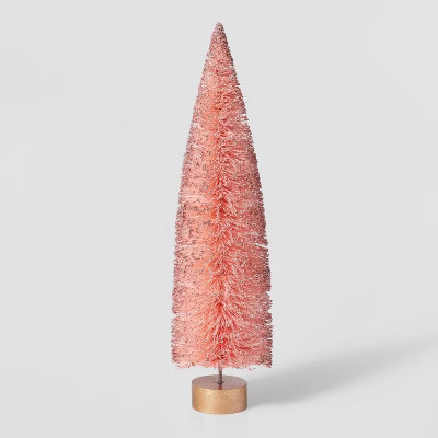 15in Bottle Brush Tree with Gold Base Decorative Figurine - Wondershop™ | Target