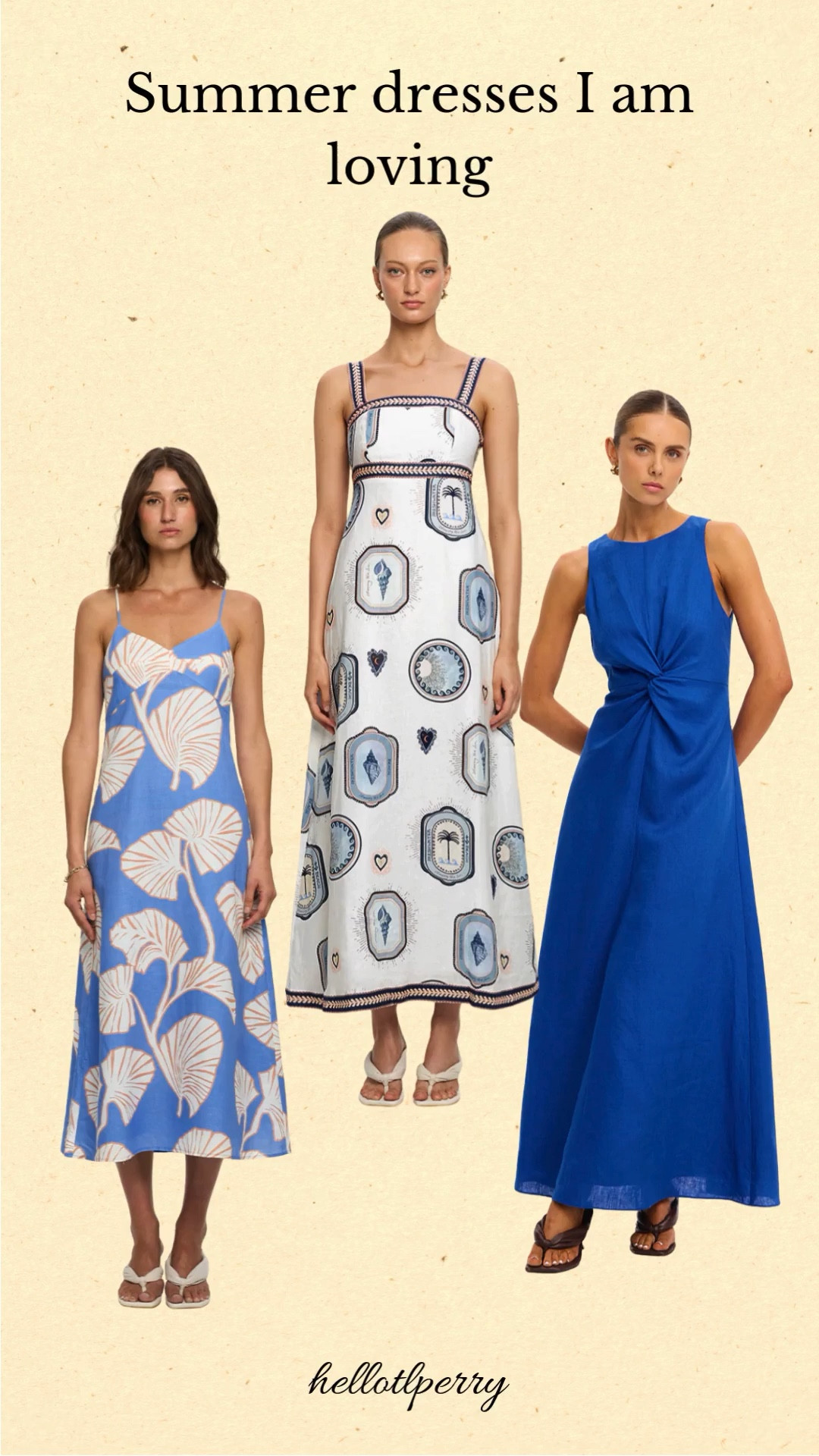 Shop the summer dresses I’m loving right now, perfect for vacation outfits, resort wear, and effortless warm-weather style. These breezy dresses are ideal for beach vacations, tropical getaways, brunch, and everyday summer plans. From a blue coastal print midi dress to a statement patterned resort dress and an elegant sleeveless blue maxi, these styles are lightweight, flattering, and easy to pack for travel. Pair them with simple sandals or slides for a polished resort-ready summer look that transitions from daytime exploring to dinner by the water. These versatile summer vacation dresses are perfect for building a chic warm-weather wardrobe you can wear all season long. ☀️ #summerdresses #vacationoutfits #resortwear #summerstyle #resortstyle #vacationstyle #summerfashion #travelstyle #effortlessstyle 

 

Comment SHOP below to receive a DM with the link to this post on my LTK ⬇ https://liketk.it/5XJqx #ltkseasonal #ltkover40 #ltktravel