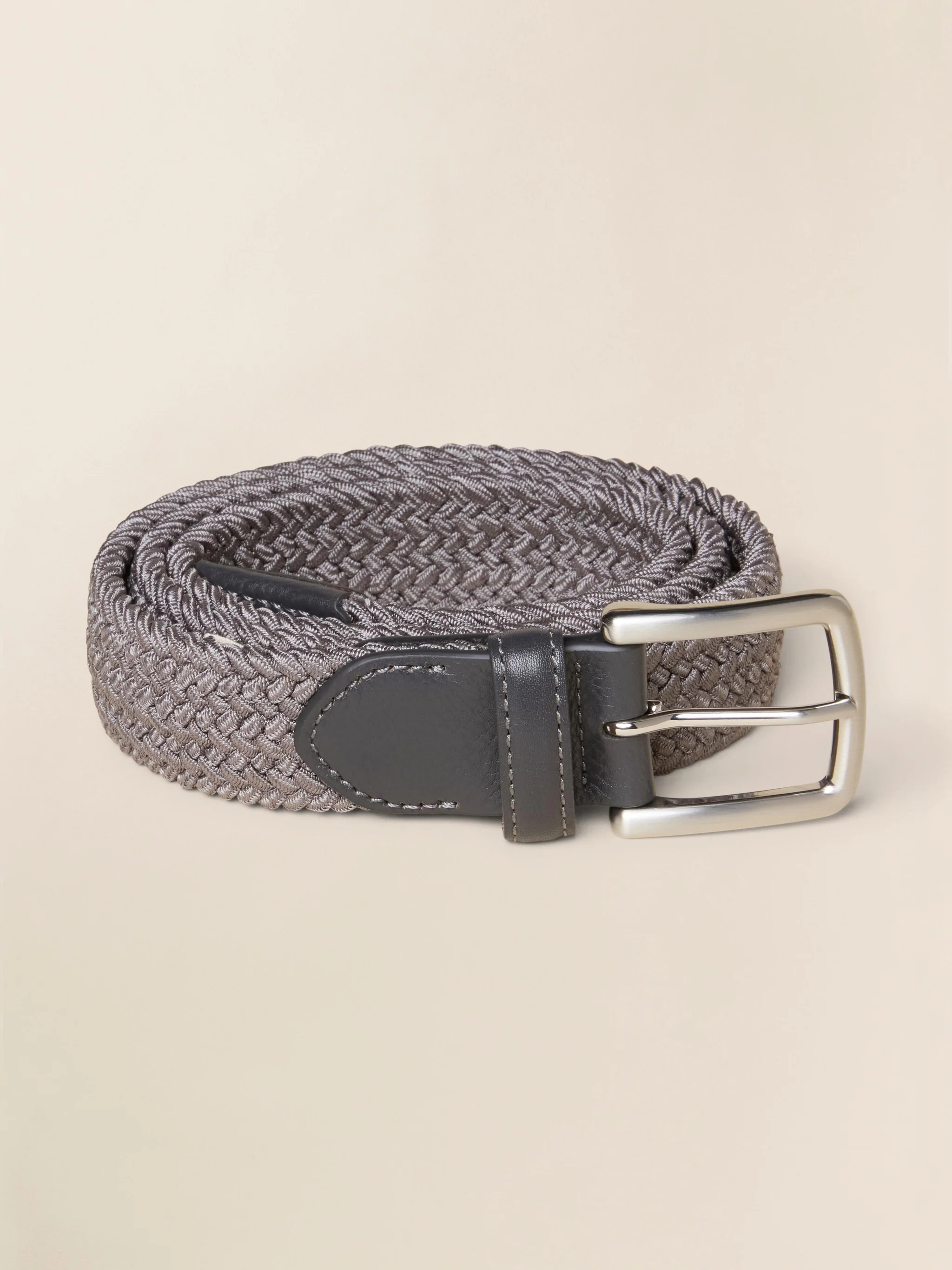 Mens Stretch Woven Belt - Grey | Faherty