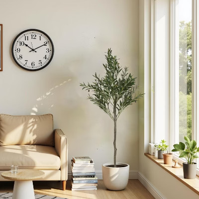 KTMBDW Olive Trees Artificial Indoor, 5.5FT Tall Faux Olive Tree, Artificial Plants with Natural Wood Trunk and Lifelike Fruits for Home Office Decor | Target