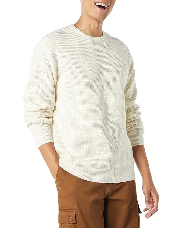 Amazon Essentials Men's Long-Sleeve Soft Touch Waffle Stitch Crewneck Sweater | Amazon (US)