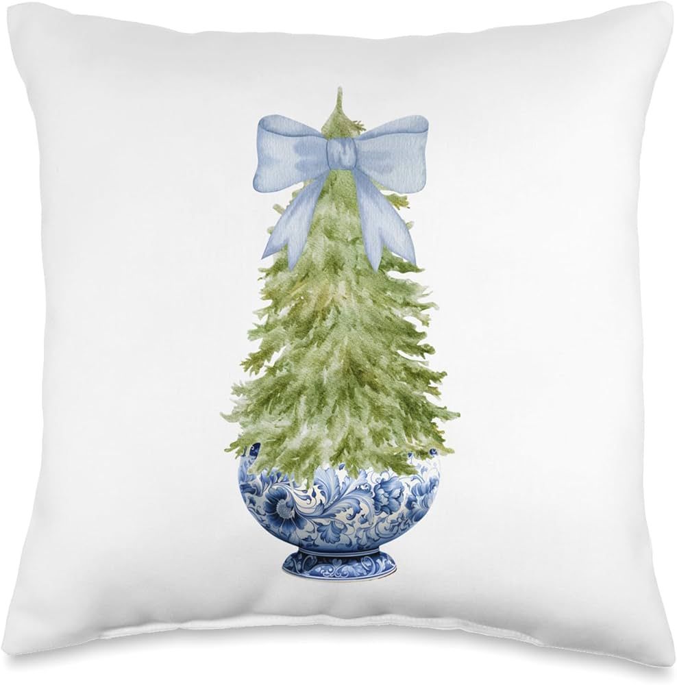 Chinoiserie Gifts by Southerngal Chinoiserie Christmas Tree Blue Willow Ginger Jar Hanukkah Throw... | Amazon (US)
