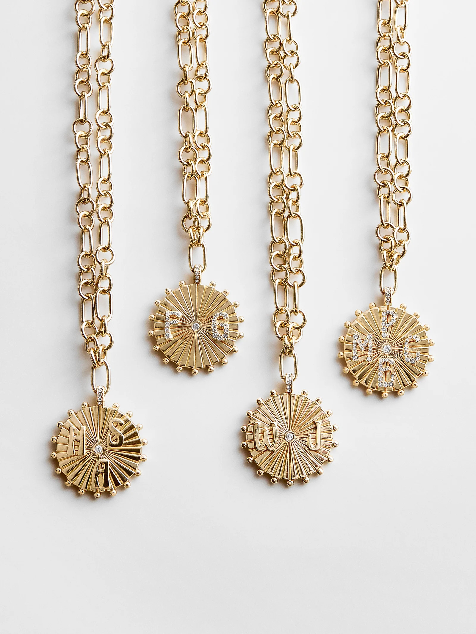 Initial Custom Medallion Necklace - Gold/Pavé | BaubleBar