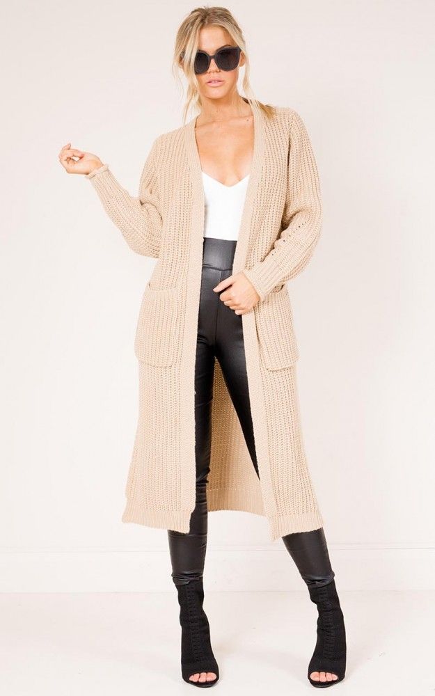 Out Of Line Cardigan in oatmeal | Showpo - deactived