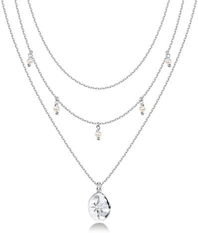 PAVOI 14K Gold Plated Layering Necklaces | Stylish Minimalist Design Pendant Necklaces | Bar, Cir... | Amazon (US)