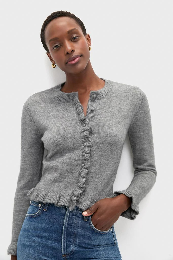 Grey Knit Patterson Ruffle Sweater | Tuckernuck (US)