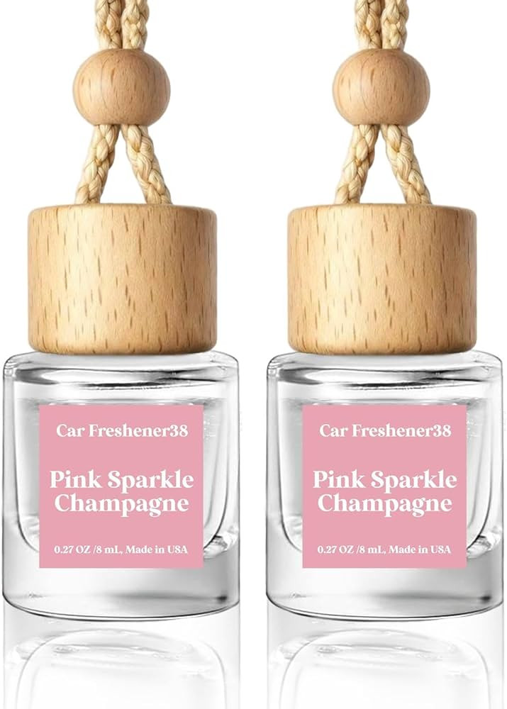 HoogaLife Car Air Freshener Diffuser 2 Pack Hanging Air Freshener Diffuser - Pink Sparkle Champag... | Amazon (US)