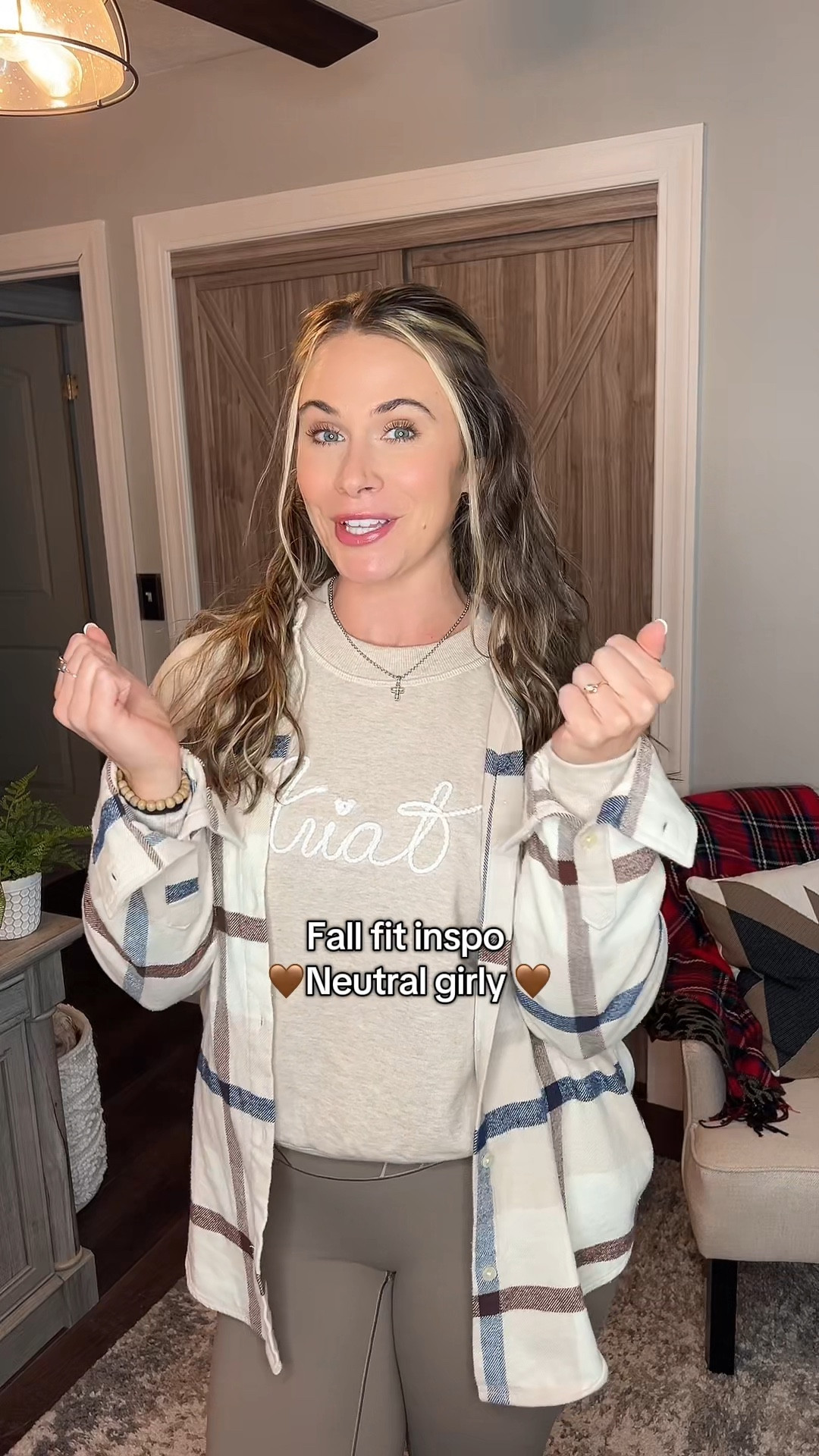 It’s giving FALL 🤎

Flannel- Small  
Crew- Medium crew 
Leggings- Medium - 23”
Shoes- TTS

5’4.5” 
About 145lbs 

These specific socks are on my website! Message me for deets ❤️‍🩹

#LTKSeasonal #LTKActive #LTKStyleTip