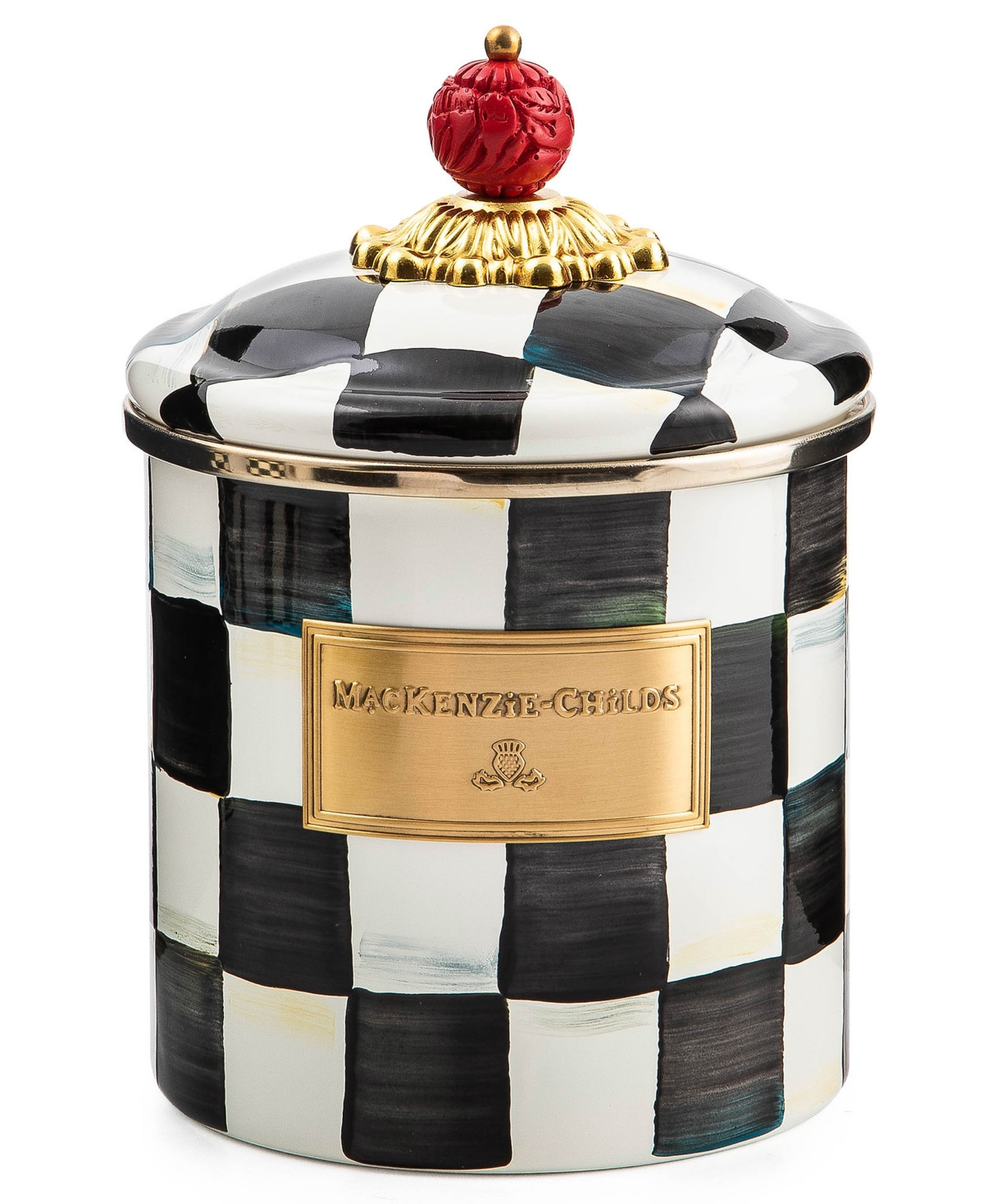 Mackenzie-Childs Courtly Check Small Canister | Macy's