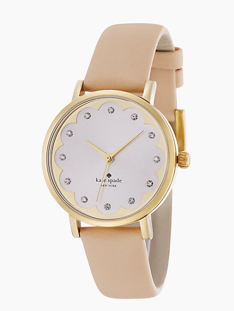 metro scallop vachetta leather watch | Kate Spade (US)