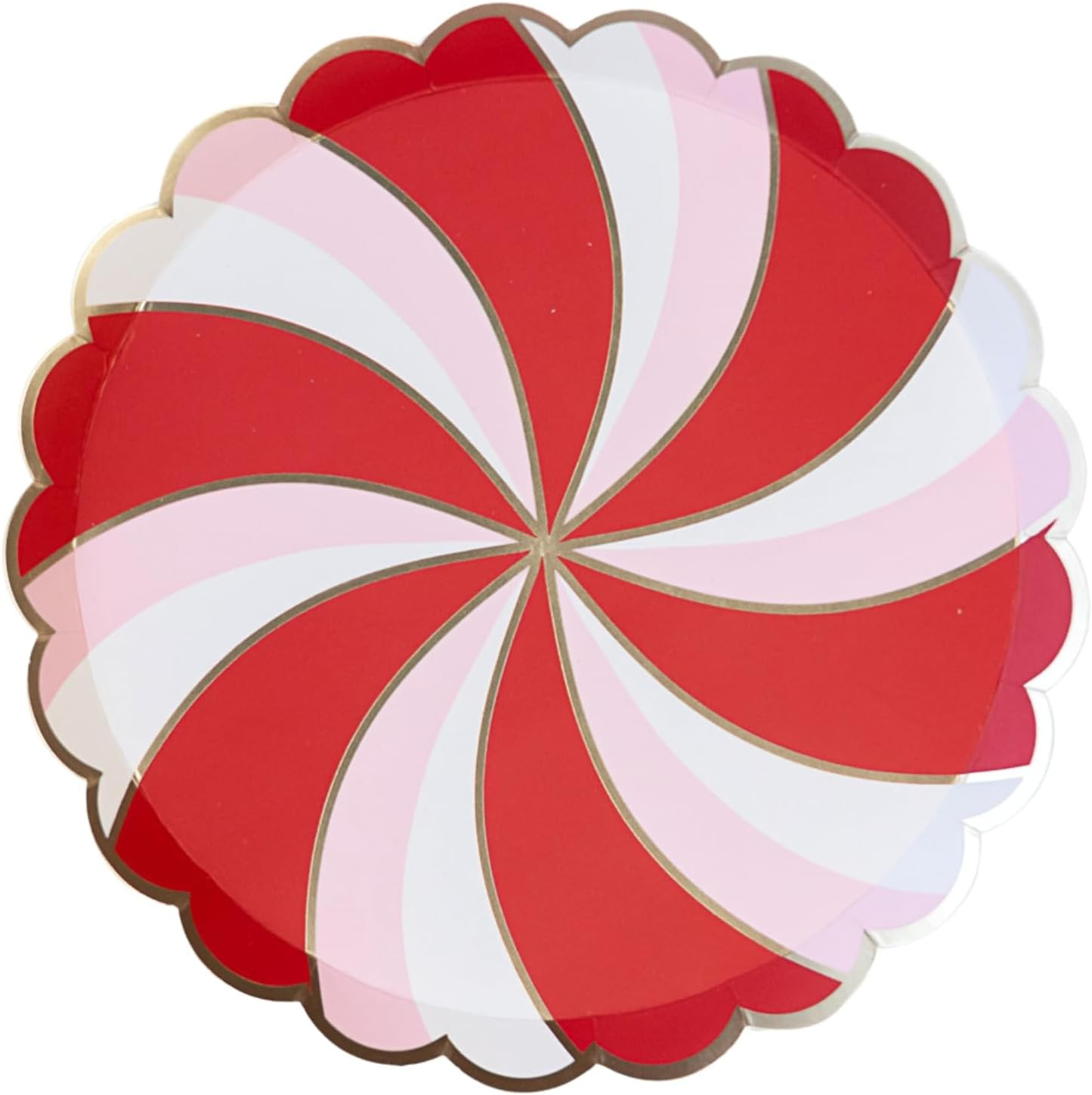 Christmas Peppermint Candy Plates by Bonjour Fete | Small Disposable Paper Christmas Plates, Scalloped Design, Perfect for Holidays | 8.5" (8 Pack) | Amazon (US)