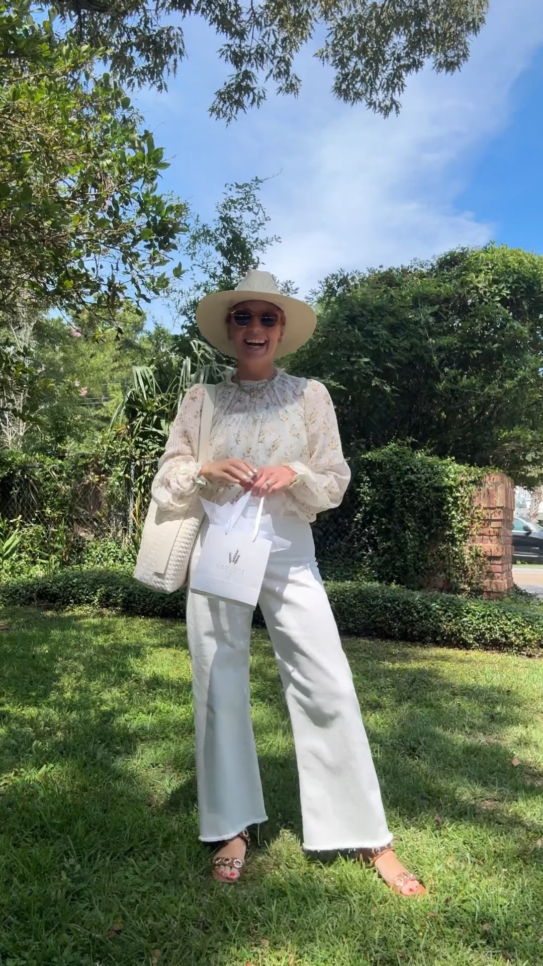 Wednesday OOTD
Hat- tipsy threads on Instagram
Sunnies- can’t link but linked on my stories 
Denim jeans- Vestique linked below
Bag- Target linked below
Jewelry- harvest jewels linked on my story 
Sandals- Larroude linked below 
Top- rented from Nuuly and linking similar 

#LTKWorkwear #LTKStyleTip #LTKShoeCrush